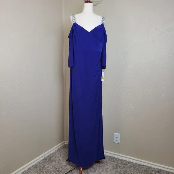 R&M Richards | Dresses | Nwt Rm Woman Long Evening Gown Dress Electric Blue  Size 6w Tall A566 | Poshmark
